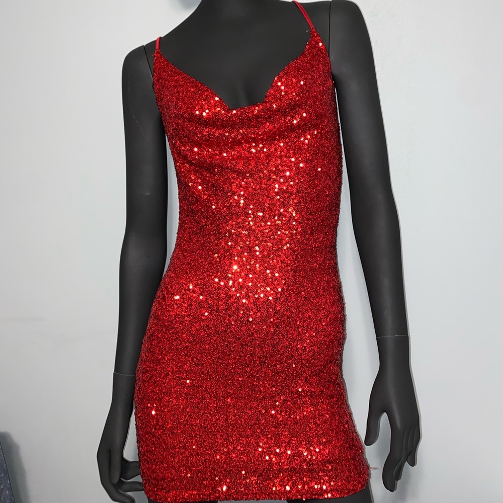 Forever 21 Sparkling Red Mini Dress